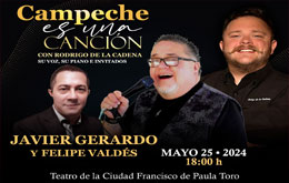 Rodrigo de la Cadena con Javier Gerardo y Felipe Valdés en Campeche