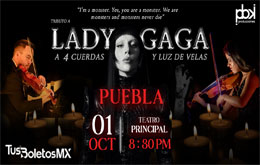 Tributo a Lady Gaga a 4 cuerdas y Luz de Velas - Puebla 
