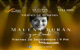 Malena Durán y su banda en Mérida