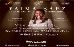 Yaima Sáez presenta: “Directo al Corazón…Solo las mejores canciones del mundo” en Mérida