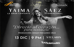 Yaima Sáez presenta: “Directo al Corazón… Pura nostalgia” en Mérida