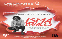 Isma Daniels, vocalista de Los Daniels en vivo en Mérida